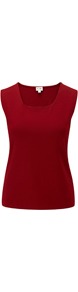 Pimento Sleeveless Vest - pattern: plain; sleeve style: sleeveless; style: vest top; predominant colour: burgundy; occasions: casual, holiday; length: standard; neckline: scoop; fibres: polyester/polyamide - stretch; fit: body skimming; sleeve length: sleeveless; pattern type: fabric; texture group: jersey - stretchy/drapey