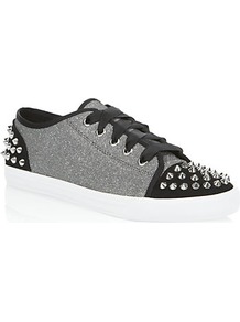 Liberal Low Top Sneaker Grey - predominant colour: light grey; occasions: casual; material: fabric; heel height: flat; embellishment: studs; toe: round toe; style: trainers; trends: sporty redux; finish: plain; pattern: colourblock