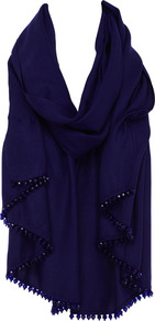 Theresa Wrap - predominant colour: navy; occasions: evening, occasion, holiday; type of pattern: standard; style: wrap; size: large; material: fabric; embellishment: beading; pattern: plain