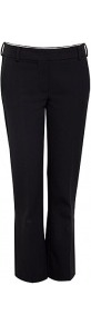 Hans Cropped Slim Leg Trousers - pattern: plain; waist: mid/regular rise; predominant colour: black; occasions: evening, work; length: ankle length; texture group: crepes; fit: slim leg; pattern type: fabric; style: standard; fibres: viscose/rayon - mix