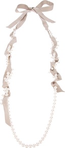 Long Necklace - predominant colour: taupe; occasions: evening, work, occasion; style: standard; length: long; size: standard; material: chain/metal; finish: plain; embellishment: pearls