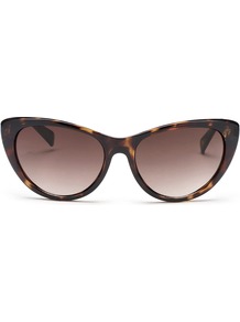Audrey Catseye Sunglasses - predominant colour: chocolate brown; secondary colour: tan; occasions: casual, holiday; style: cateye; size: standard; material: plastic/rubber; pattern: tortoiseshell; finish: plain