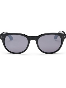 Faye Mirrored Sunglasses - predominant colour: black; occasions: casual, holiday; style: round; size: standard; material: plastic/rubber; pattern: plain; finish: plain