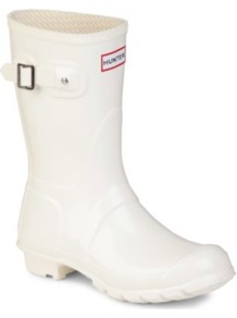 Original Gloss Short Wellies - predominant colour: white; occasions: casual; material: plastic/rubber; heel height: flat; embellishment: buckles; heel: standard; toe: round toe; boot length: mid calf; style: wellies; finish: plain; pattern: plain