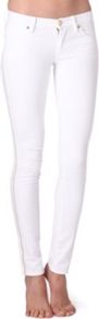 Stripe Seam Skinny Low Rise Jeans - style: skinny leg; length: standard; pattern: plain; waist: low rise; pocket detail: traditional 5 pocket; predominant colour: white; occasions: casual, evening; fibres: cotton - stretch; texture group: denim; pattern type: fabric