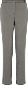 Cotton Blend Piqué Trousers - length: standard; pattern: plain; pocket detail: pockets at the sides; waist: mid/regular rise; predominant colour: mid grey; occasions: casual, evening, work; fibres: cotton - mix; hip detail: fitted at hip (bottoms); waist detail: narrow waistband; texture group: cotton feel fabrics; fit: straight leg; pattern type: fabric; style: standard