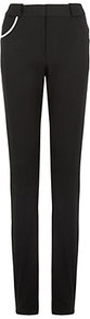 Super Straight Skinny Trousers - length: standard; pattern: plain; pocket detail: large back pockets; waist: mid/regular rise; predominant colour: black; occasions: casual, evening, work, occasion; fibres: cotton - stretch; hip detail: added detail/embellishment at hip; waist detail: narrow waistband; texture group: cotton feel fabrics; fit: straight leg; pattern type: fabric; pattern size: standard; style: standard