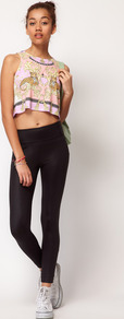 Wet Look Legging - length: standard; pattern: plain; style: leggings; waist: mid/regular rise; predominant colour: black; occasions: casual; fibres: polyester/polyamide - stretch; texture group: lycra/elastane mixes; fit: skinny/tight leg; pattern type: fabric