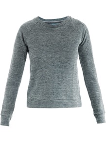Minnie Sweat Top - pattern: plain; style: sweat top; predominant colour: light grey; occasions: casual; length: standard; fibres: linen - mix; fit: body skimming; neckline: crew; sleeve length: long sleeve; sleeve style: standard; pattern type: fabric; pattern size: standard; texture group: jersey - stretchy/drapey
