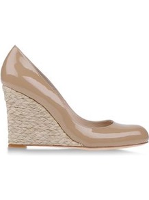 Espadrilles Espadrilles On Shoescribe.Com - predominant colour: stone; occasions: casual, evening, work, holiday; material: leather; heel height: high; heel: wedge; toe: round toe; style: courts; finish: patent; pattern: plain