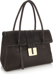 Alita Leather Bag - predominant colour: black; occasions: casual, work; type of pattern: standard; style: tote; length: handle; size: standard; material: leather; pattern: plain; finish: plain