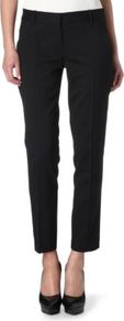 Testra Trousers - pattern: plain; waist: mid/regular rise; predominant colour: black; occasions: evening, work; length: ankle length; fibres: wool - stretch; fit: straight leg; pattern type: fabric; texture group: other - light to midweight; style: standard