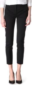 Relaxed Straight Leg Trousers - pattern: plain; waist: mid/regular rise; predominant colour: black; occasions: evening, work; length: ankle length; fibres: wool - stretch; fit: straight leg; pattern type: fabric; texture group: other - light to midweight; style: standard