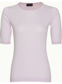 Dione In Candy - pattern: plain; style: sweat top; predominant colour: blush; occasions: casual; length: standard; fibres: cotton - 100%; fit: body skimming; neckline: crew; sleeve length: short sleeve; sleeve style: standard; pattern type: fabric; pattern size: standard; texture group: jersey - stretchy/drapey