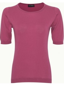 Dione In Rosebud - pattern: plain; style: sweat top; predominant colour: pink; occasions: casual, work; length: standard; fibres: cotton - 100%; fit: straight cut; neckline: crew; sleeve length: short sleeve; sleeve style: standard; pattern type: fabric; pattern size: standard; texture group: jersey - stretchy/drapey
