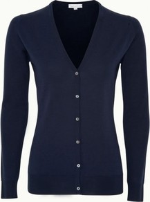 Nettle In Midnight - neckline: low v-neck; pattern: plain; predominant colour: navy; occasions: casual, work; length: standard; style: standard; fibres: wool - 100%; fit: standard fit; sleeve length: long sleeve; sleeve style: standard; texture group: knits/crochet; pattern type: knitted - other; pattern size: standard