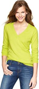 Luxlight V Neck Pullover - neckline: low v-neck; pattern: plain; style: standard; predominant colour: lime; occasions: casual, work; length: standard; fibres: cotton - mix; fit: slim fit; sleeve length: long sleeve; sleeve style: standard; texture group: knits/crochet; pattern type: knitted - fine stitch