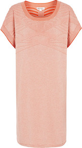 Drea Dress Jacquard Pattern Dress - style: shift; neckline: round neck; pattern: plain; predominant colour: nude; occasions: casual, evening; length: just above the knee; fit: body skimming; fibres: cotton - mix; sleeve length: short sleeve; sleeve style: standard; pattern type: fabric; texture group: brocade/jacquard