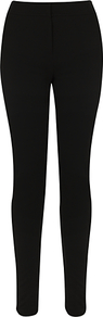 Ponte Skinny Trousers, Black - length: standard; pattern: plain; waist detail: fitted waist; waist: mid/regular rise; predominant colour: black; occasions: casual, evening, work; fibres: viscose/rayon - stretch; hip detail: fitted at hip (bottoms); fit: skinny/tight leg; pattern type: fabric; texture group: jersey - stretchy/drapey; style: standard