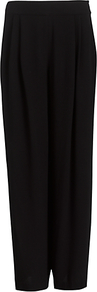 Mary Trousers, Black - length: standard; pattern: plain; waist: high rise; predominant colour: black; occasions: evening, work; fibres: viscose/rayon - 100%; hip detail: front pleats at hip level; texture group: crepes; fit: wide leg; pattern type: fabric; style: standard