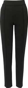 Fliss Trousers, Black - length: standard; pattern: plain; waist: high rise; predominant colour: black; occasions: evening, work; fibres: viscose/rayon - stretch; texture group: crepes; fit: slim leg; pattern type: fabric; style: standard