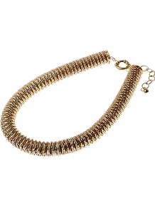 Coil Necklace - predominant colour: gold; occasions: evening, work, occasion; style: standard; length: mid; size: standard; material: chain/metal; finish: plain; embellishment: chain/metal