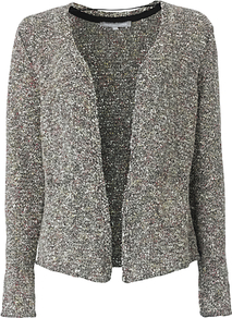 Fiori Tweed Cardigan, Multi - pattern: plain; neckline: collarless open; style: open front; occasions: casual, work; length: standard; fibres: cotton - mix; fit: standard fit; predominant colour: multicoloured; sleeve length: long sleeve; sleeve style: standard; texture group: knits/crochet; pattern type: knitted - other