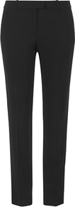 Fine Wool Pleat Trousers, Black - length: standard; pattern: plain; pocket detail: small back pockets; waist: mid/regular rise; predominant colour: black; occasions: evening, work; fibres: wool - mix; fit: straight leg; pattern type: fabric; texture group: woven light midweight; style: standard