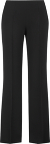 Madison Crepe Trousers, Black - length: standard; pattern: plain; waist: mid/regular rise; predominant colour: black; occasions: evening, work; fibres: polyester/polyamide - mix; fit: bootcut; pattern type: fabric; texture group: other - light to midweight; style: standard