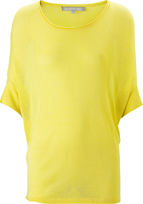 Mabel Jumper, Citron - neckline: round neck; sleeve style: dolman/batwing; length: below the bottom; style: standard; predominant colour: yellow; occasions: casual, evening, work; fibres: silk - mix; fit: loose; sleeve length: half sleeve; texture group: knits/crochet; pattern type: knitted - fine stitch