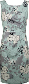 Rosa Print Dress, Green Multi - style: shift; fit: tailored/fitted; sleeve style: sleeveless; waist detail: fitted waist; secondary colour: ivory; predominant colour: pistachio; occasions: evening, work, occasion; length: just above the knee; fibres: polyester/polyamide - 100%; neckline: crew; sleeve length: sleeveless; texture group: cotton feel fabrics; pattern type: fabric; pattern size: standard; pattern: florals