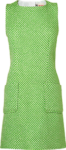 Fluro Tweed Dress, Bright Green - style: shift; length: mid thigh; neckline: round neck; fit: tailored/fitted; sleeve style: sleeveless; hip detail: front pockets at hip; predominant colour: lime; fibres: acrylic - mix; occasions: occasion; sleeve length: sleeveless; pattern type: fabric; texture group: tweed - bulky/heavy