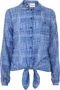 Romee Fluro Cardigan, Multi - neckline: shirt collar/peter pan/zip with opening; bust detail: buttons at bust (in middle at breastbone)/zip detail at bust; secondary colour: white; predominant colour: royal blue; occasions: casual; length: standard; style: standard; fibres: cotton - mix; fit: standard fit; sleeve length: long sleeve; sleeve style: standard; texture group: cotton feel fabrics; pattern type: fabric; pattern size: small & light; pattern: patterned/print