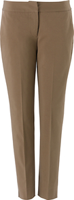Hannah Trousers, Neutral - pattern: plain; waist: mid/regular rise; predominant colour: taupe; occasions: casual, evening, work; length: ankle length; fibres: cotton - stretch; texture group: cotton feel fabrics; fit: slim leg; pattern type: fabric; style: standard