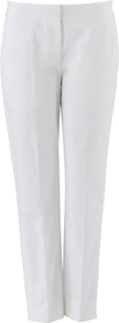 Hannah Trousers, White - length: standard; pattern: plain; waist: mid/regular rise; predominant colour: white; occasions: casual, evening, work; fibres: cotton - stretch; texture group: cotton feel fabrics; fit: straight leg; pattern type: fabric; style: standard