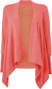 Silk Back Cardigan, Pale Pink - pattern: plain; neckline: waterfall neck; back detail: contrast pattern/fabric at back; style: open front; predominant colour: pink; occasions: casual, holiday; length: standard; fibres: wool - 100%; fit: standard fit; sleeve length: long sleeve; sleeve style: standard; texture group: knits/crochet; pattern type: knitted - fine stitch