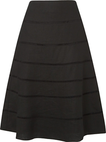 Conway Skirt, Black - length: below the knee; pattern: plain; fit: loose/voluminous; waist: mid/regular rise; predominant colour: black; occasions: casual, evening, work, holiday; style: a-line; fibres: linen - 100%; texture group: linen; pattern type: fabric; pattern size: standard