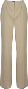 Naomi Trousers, Natural - pattern: plain; length: extra long; waist: mid/regular rise; predominant colour: stone; occasions: casual, work; fibres: linen - 100%; texture group: linen; fit: flares; pattern type: fabric; style: standard
