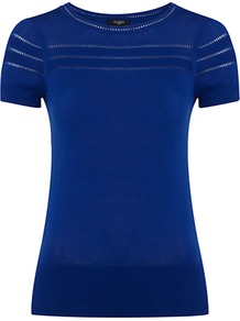 Provence Jumper, Sea Blue - pattern: plain; style: standard; predominant colour: royal blue; occasions: casual; length: standard; fibres: polyester/polyamide - mix; fit: slim fit; neckline: crew; sleeve length: short sleeve; sleeve style: standard; texture group: knits/crochet; pattern type: knitted - other