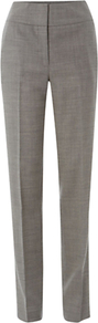 Millbank Trousers, Dove Ivory - length: standard; pattern: plain; waist: high rise; predominant colour: mid grey; occasions: casual, evening, work; fibres: wool - 100%; fit: straight leg; pattern type: fabric; texture group: woven light midweight; style: standard