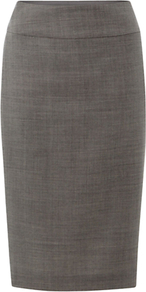 Millbank Skirt, Dove Ivory - pattern: plain; style: pencil; fit: tailored/fitted; waist: mid/regular rise; predominant colour: mid grey; occasions: work; length: just above the knee; fibres: wool - 100%; waist detail: narrow waistband; pattern type: fabric; texture group: other - light to midweight