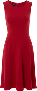 Tate Dress, Sorbet - pattern: plain; sleeve style: sleeveless; style: full skirt; waist detail: fitted waist; predominant colour: true red; occasions: evening, work; length: just above the knee; fit: fitted at waist & bust; fibres: polyester/polyamide - mix; neckline: crew; hip detail: soft pleats at hip/draping at hip/flared at hip; sleeve length: sleeveless; pattern type: fabric; texture group: jersey - stretchy/drapey