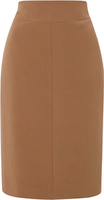 Romaine Skirt, Mink - pattern: plain; style: pencil; fit: tailored/fitted; waist detail: wide waistband/cummerbund; waist: high rise; predominant colour: tan; occasions: evening, work; length: just above the knee; fibres: polyester/polyamide - stretch; texture group: crepes; pattern type: fabric