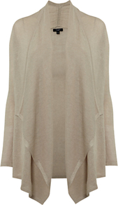 Keira Cardigan, Stone - pattern: plain; neckline: waterfall neck; length: below the bottom; style: open front; predominant colour: stone; occasions: casual, work; fibres: linen - mix; fit: standard fit; sleeve length: long sleeve; sleeve style: standard; texture group: knits/crochet; pattern type: knitted - fine stitch