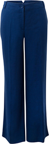 Wide Leg Linen Trousers, Cobalt - pattern: plain; length: extra long; waist: mid/regular rise; predominant colour: royal blue; occasions: casual; fibres: linen - 100%; texture group: linen; fit: wide leg; pattern type: fabric; style: standard