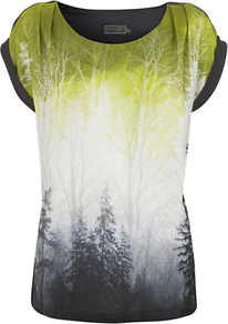 Ombre Tree Print, Multi - neckline: round neck; style: standard; occasions: casual; length: standard; fibres: polyester/polyamide - 100%; fit: standard fit; predominant colour: multicoloured; sleeve length: short sleeve; sleeve style: standard; texture group: silky - light; pattern type: fabric; pattern size: big & busy; pattern: patterned/print