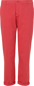 Dusted Chino Trousers, Pale Pink - pattern: plain; waist: mid/regular rise; predominant colour: coral; occasions: casual; length: calf length; style: chino; fibres: cotton - stretch; jeans & bottoms detail: turn ups; texture group: cotton feel fabrics; fit: tapered; pattern type: fabric