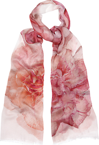 Watercolour Floral Scarf, Pink - predominant colour: pink; secondary colour: blush; occasions: casual; type of pattern: heavy; style: regular; size: standard; material: fabric; pattern: florals