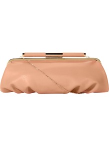 Spiceya Slouch Clutch Bag - predominant colour: nude; occasions: evening, work, occasion; type of pattern: standard; style: clutch; length: hand carry; size: small; material: faux leather; pattern: plain; finish: plain