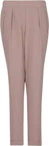 Tapered Trousers, Mystery - pattern: plain; style: peg leg; waist: mid/regular rise; predominant colour: taupe; occasions: evening, work, occasion; length: ankle length; fibres: polyester/polyamide - 100%; hip detail: front pleats at hip level; texture group: cotton feel fabrics; fit: tapered; pattern type: fabric